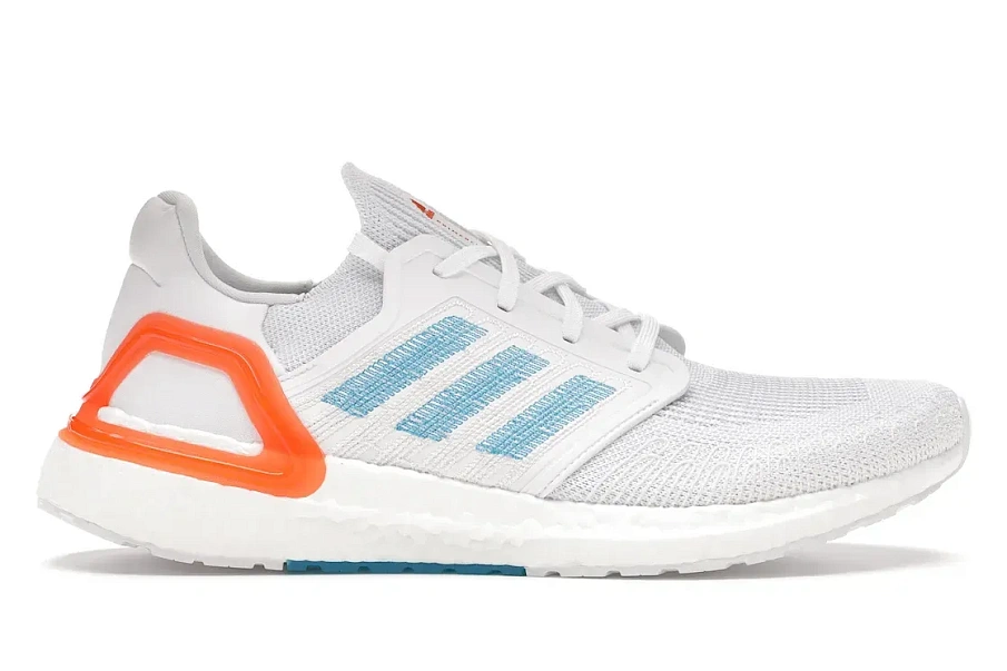 Фото № 1 с приближением к товару «‎adidas Ultra Boost 20 White Sharp Blue True Orange»