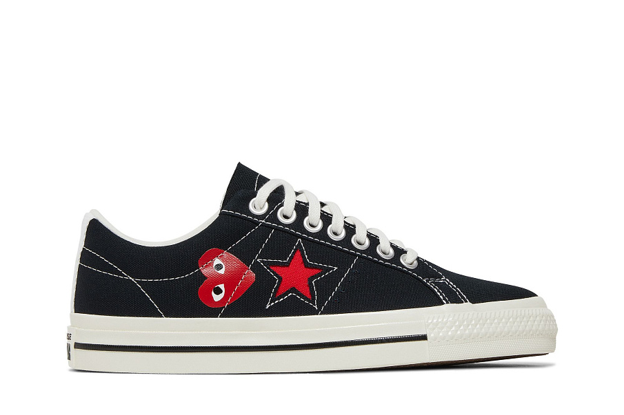 Фото № 2 с приближением к товару «‎Comme des Garçons Play x Converse One Star Black White»
