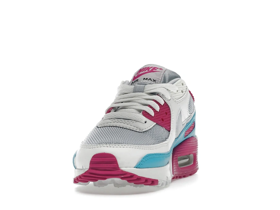 Фото № 4 с приближением к товару «‎Nike Air Max 90 White Vivid Pink Light Blue Fury »