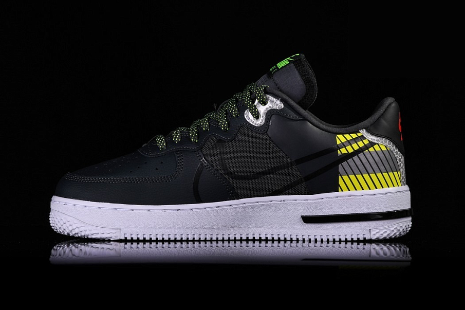 Фото № 2 с приближением к товару «‎Nike Air Force 1 React 3M Pack blackyellow»