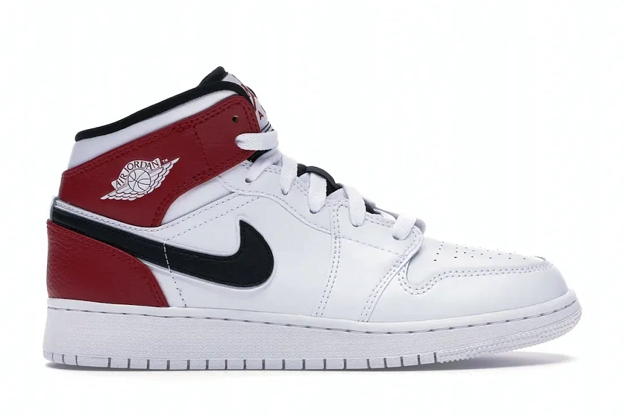 Фото № 1 с приближением к товару «‎Jordan 1 Mid White Black Gym Red »