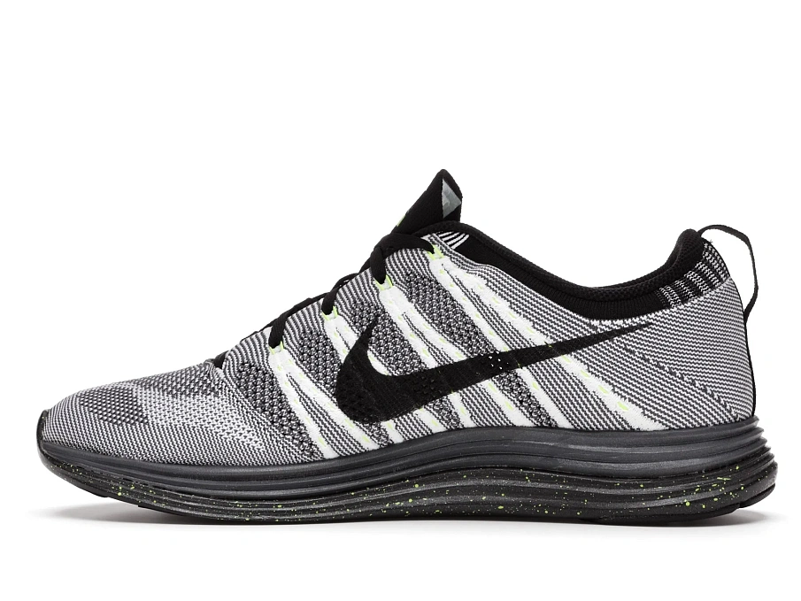 Фото № 5 с приближением к товару «‎Nike Flyknit Lunar1+ White Black Volt»