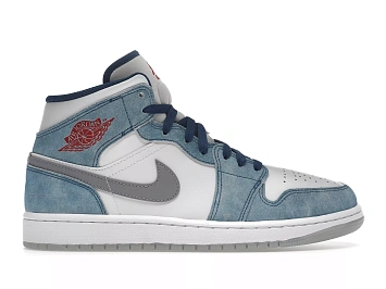 Jordan 1 Mid French Blue Fire Red - 1