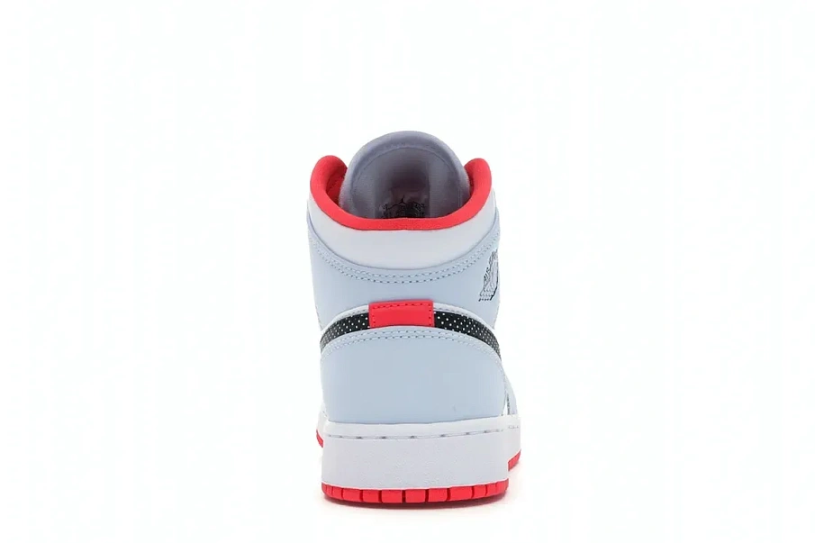 Фото № 4 с приближением к товару «‎Jordan 1 Mid Half Blue Polka Dot Swoosh »