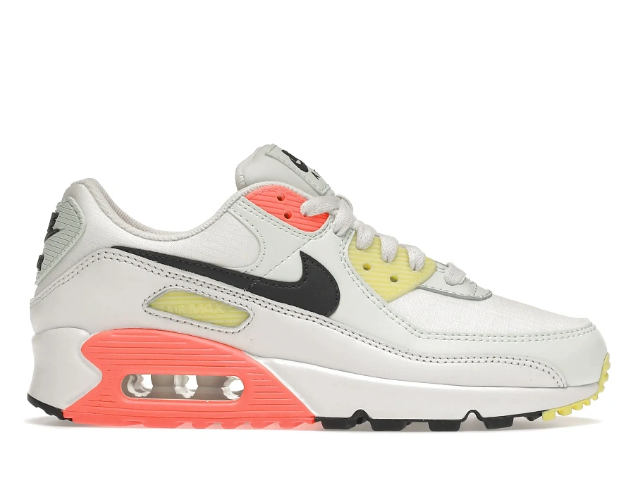 Фото № 1 с приближением к товару «‎Nike Air Max 90 White Barely Green Bright Mango »