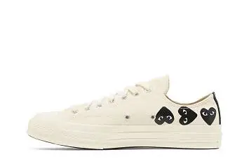Comme des Garçons PLAY x Converse Chuck 70 Low Multi Heart - Milk Black - 4
