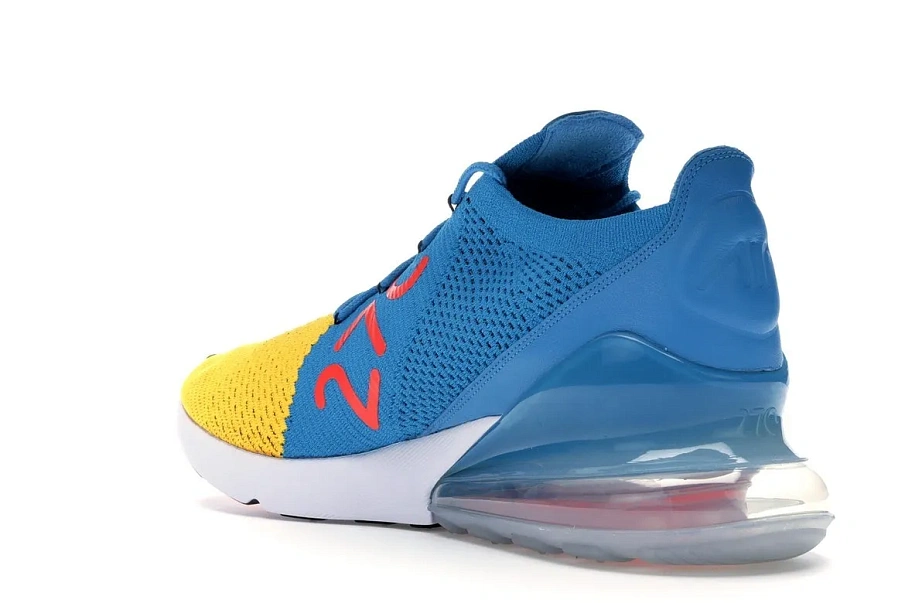 Фото № 6 с приближением к товару «‎Nike Air Max 270 Flyknit Laser Orange Blue Orbit»