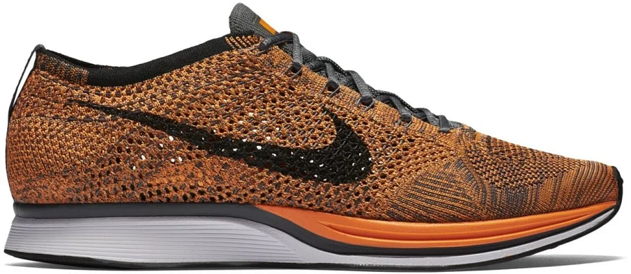 Фото № 1 с приближением к товару «‎Nike Flyknit Racer Orange Dark Grey (2016)»
