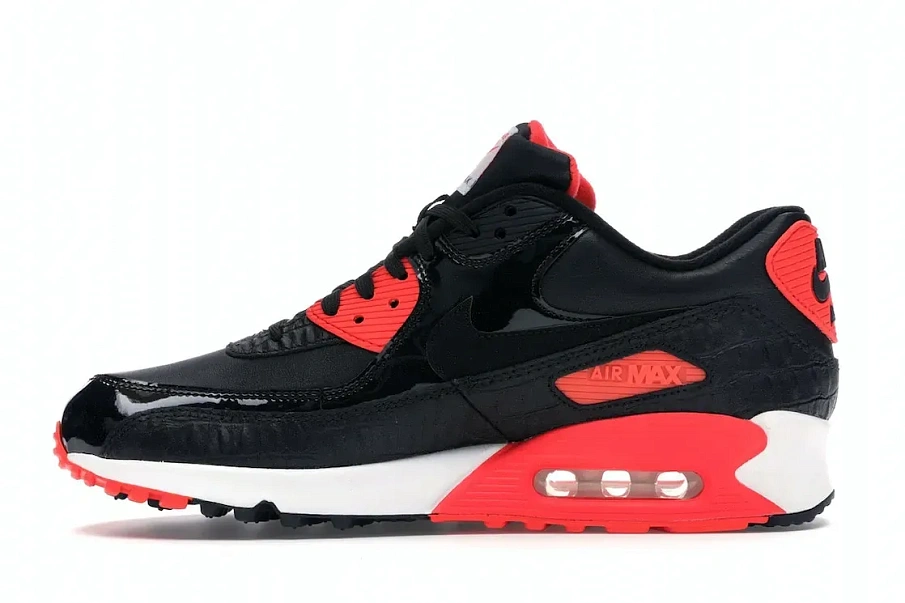 Фото № 3 с приближением к товару «‎Nike Air Max 90 Black Croc Infrared»