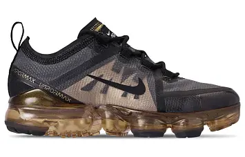 Nike Air Vapormax 2019 Black Metallic Gold Running Shoes - 3