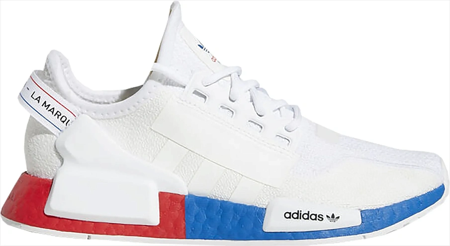 Фото № 1 с приближением к товару «‎adidas NMD R1 V2 White Red Blue »