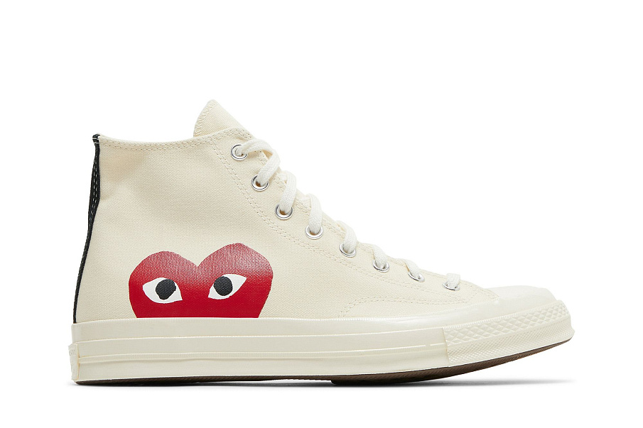 Фото № 2 с приближением к товару «‎Comme des Garçons Play x Converse Chuck 70 High Milk»