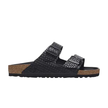 Birkenstock Arizona Leather Woven Sandal Emboss Black