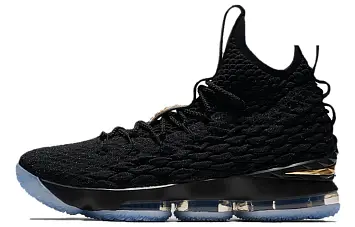 Nike Lebron 15 Basketball shoes Black Metallic Gold - 1