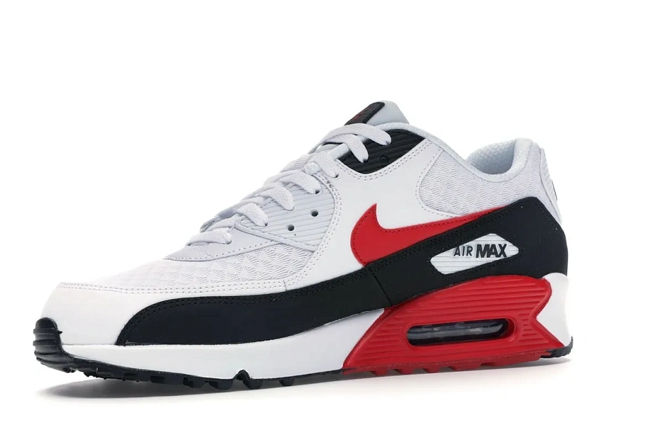 Фото № 3 с приближением к товару «‎Nike Air Max 90 White University Red Black»