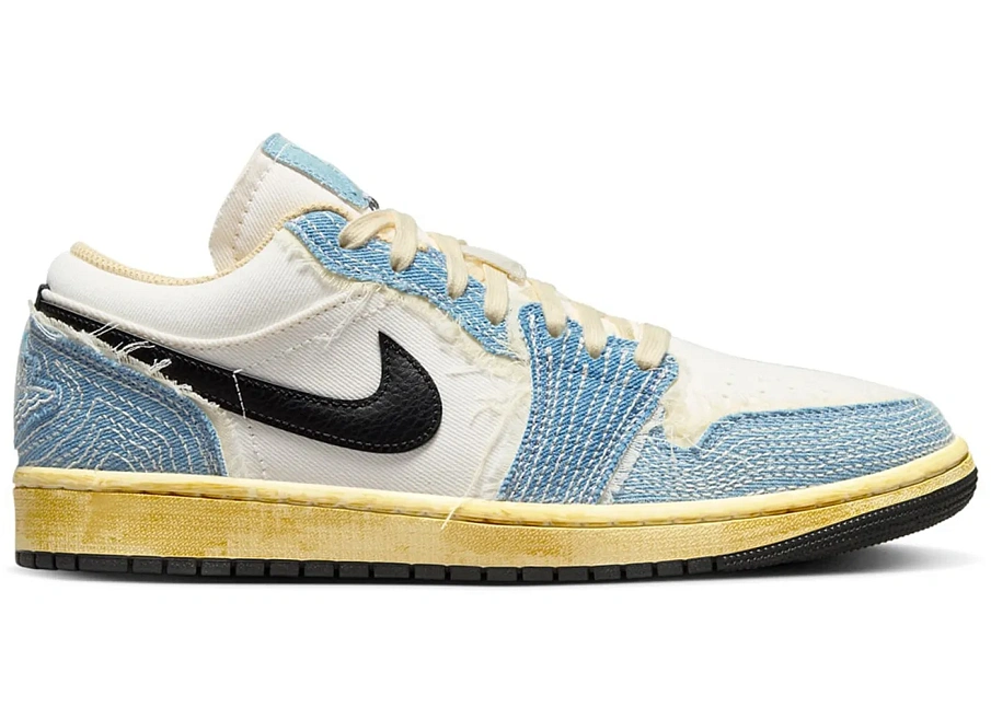 Фото № 1 с приближением к товару «‎Jordan 1 Low SE WRMK Sashiko Denim»