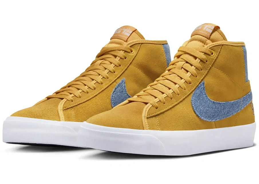 Фото № 1 с приближением к товару «‎Nike SB Zoom Blazer Mid Pro GT Grant Taylor University Gold Denim»