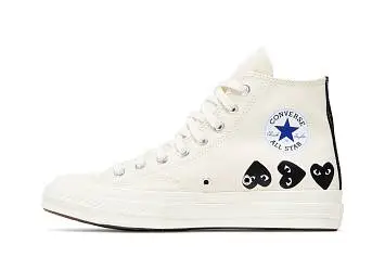 Comme des Garçons PLAY x Converse Chuck 70 High Multi Heart - Milk Black - 4