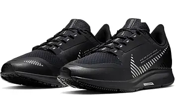 Nike Air Zoom Pegasus 36 Shield Running Shoes Black Silver - 4