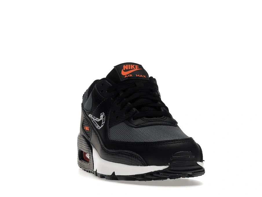 Фото № 2 с приближением к товару «‎Nike Air Max 90 3D Swoosh Black Grey Orange»