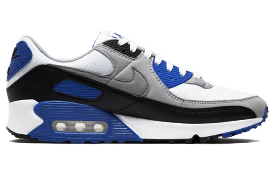 Фото № 2 с приближением к товару «‎Nike Air Max 90 Running Shoes WhiteHyper Royal-Black-Particle Grey»