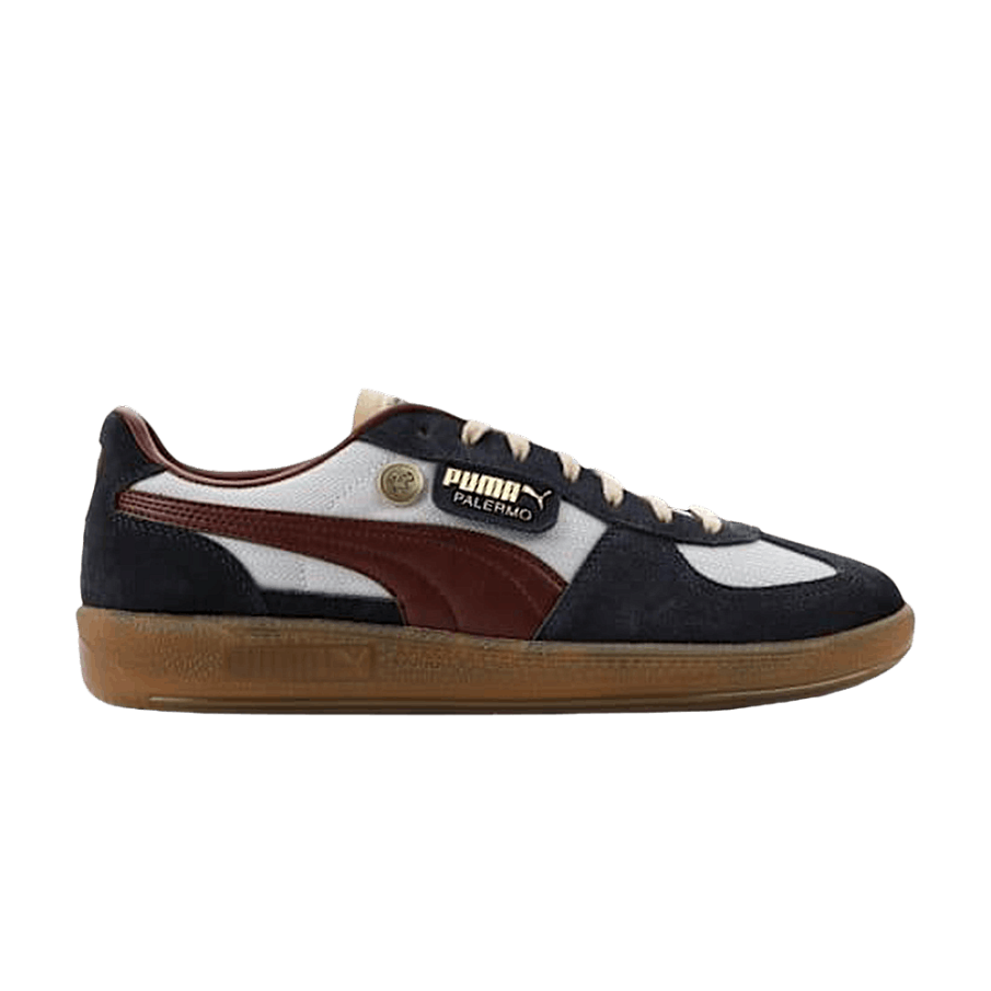 Фото № 1 с приближением к товару «‎Schomburg x Puma Palermo New Navy/Cool Weather/Aubergine/Gold»