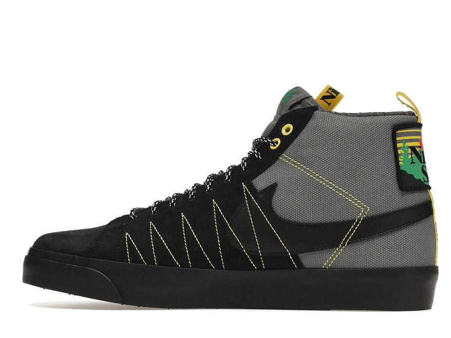 Фото № 6 с приближением к товару «‎Nike SB Zoom Blazer Mid PRM Acclimate Cool Grey Yellow Strike»