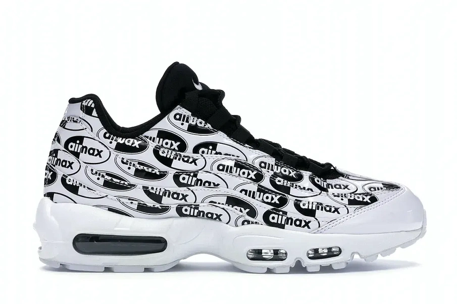 Фото № 1 с приближением к товару «‎Nike Air Max 95 All Over Print White Black»