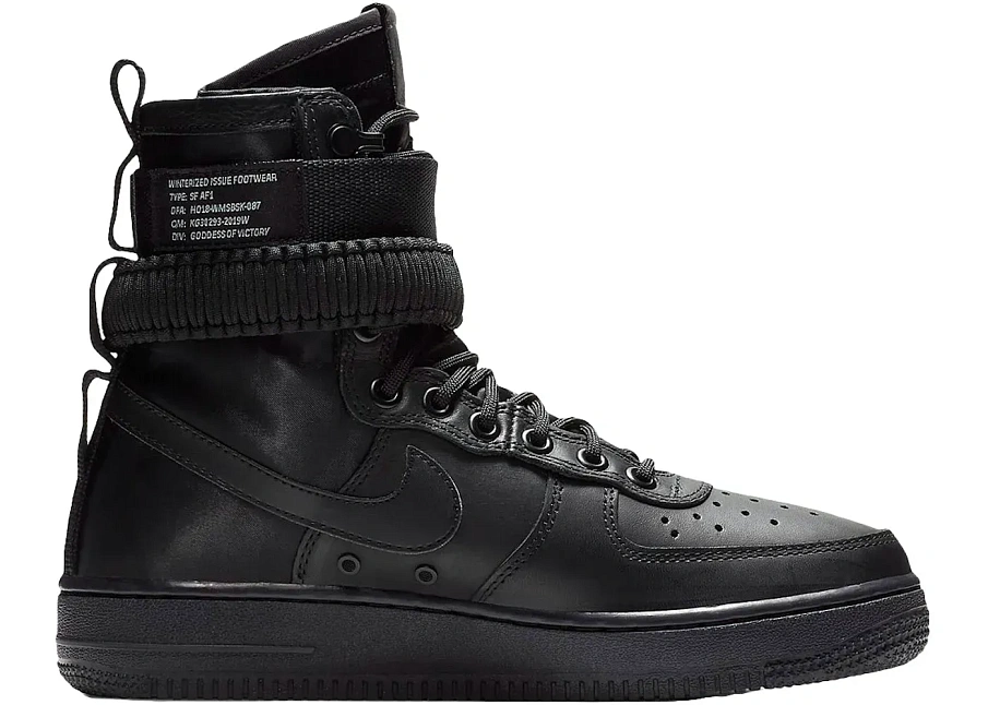 Фото № 1 с приближением к товару «‎Nike Air Force 1 Triple Black Leather »