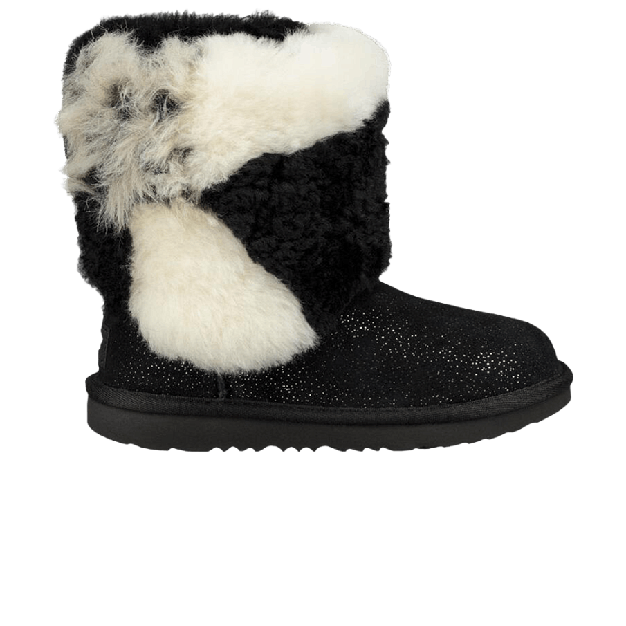 Фото № 1 с приближением к товару «‎UGG Classic Short Patchwork Fluff Boot Kids Black»