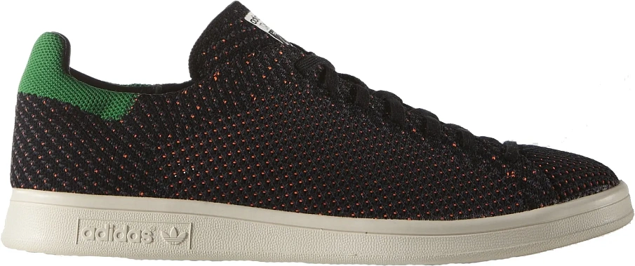 Фото № 1 с приближением к товару «‎adidas Stan Smith Primeknit Black Green Orange»