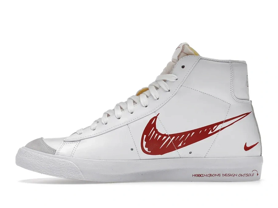 Фото № 3 с приближением к товару «‎Nike Blazer Mid 77 Sketch White Red»