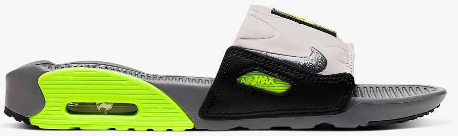 Фото № 1 с приближением к товару «‎Nike Air Max 90 Slide Smoke Grey Volt Black »