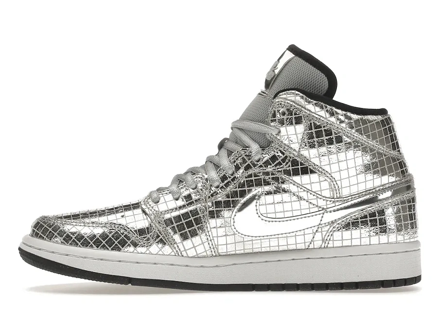 Фото № 3 с приближением к товару «‎Jordan 1 Mid SE Disco Metallic Silver »