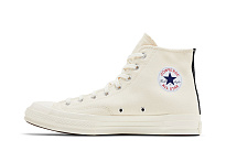 Фото № 4 с приближением к товару «‎Comme des Garçons PLAY x Converse Chuck 70 High Single Heart - Milk»