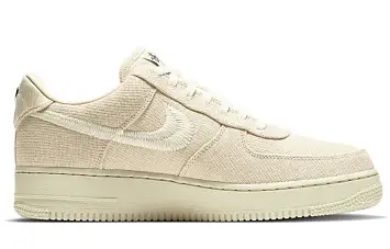 Stussy X Nike Air Force 1 Low Skate Shoes Fossil Stone - 2