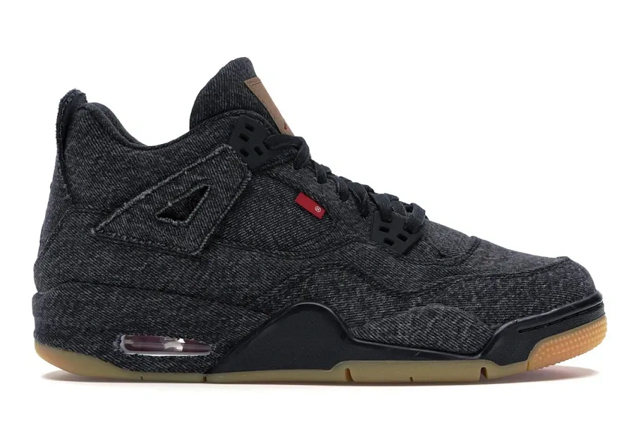 Фото № 1 с приближением к товару «‎Jordan 4 Retro Levis Black  (Blank Tag)»