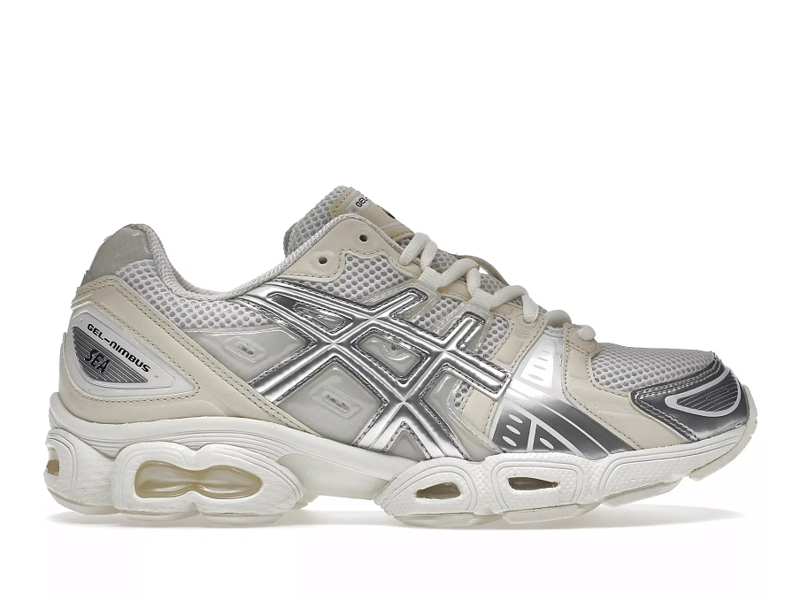 Фото № 1 с приближением к товару «‎ASICS Gel-Nimbus 9 Wind And Sea White Silver»