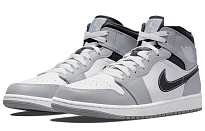 Фото № 3 с приближением к товару «‎Air Jordan 1 Mid "Light Smoke Grey" Basketball Shoes GreyWhiteBlack»