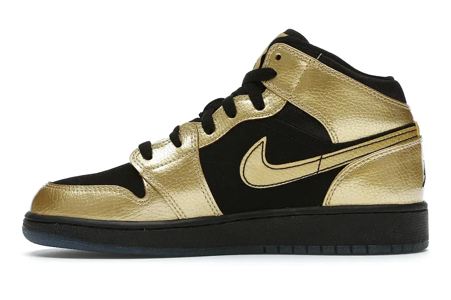 Фото № 3 с приближением к товару «‎Jordan 1 Mid Metallic Gold Coin Black »