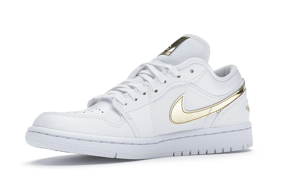 Фото № 4 с приближением к товару «‎Jordan 1 Low White Metallic Gold »