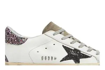 Golden Goose Women's Superstar White Black Glitter - 3