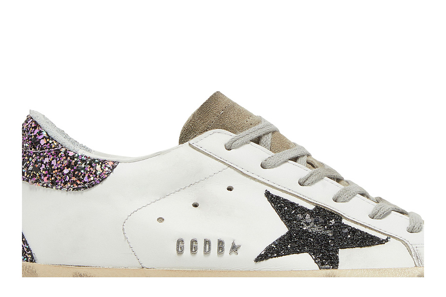 Фото № 3 с приближением к товару «‎Golden Goose Women's Superstar White Black Glitter»