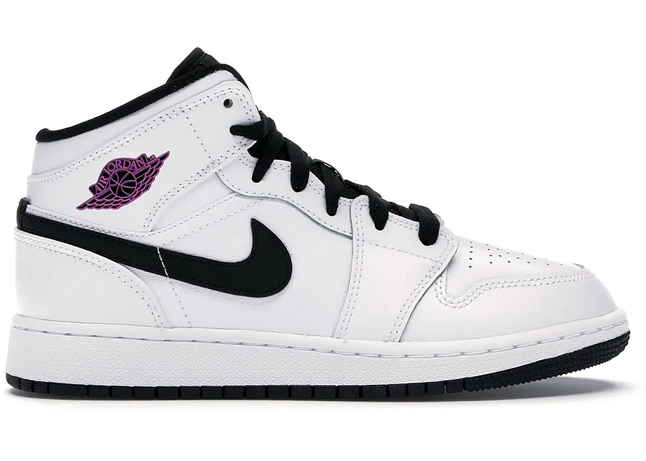 Фото № 1 с приближением к товару «‎Jordan 1 Mid White Black Fuchsia Blast »