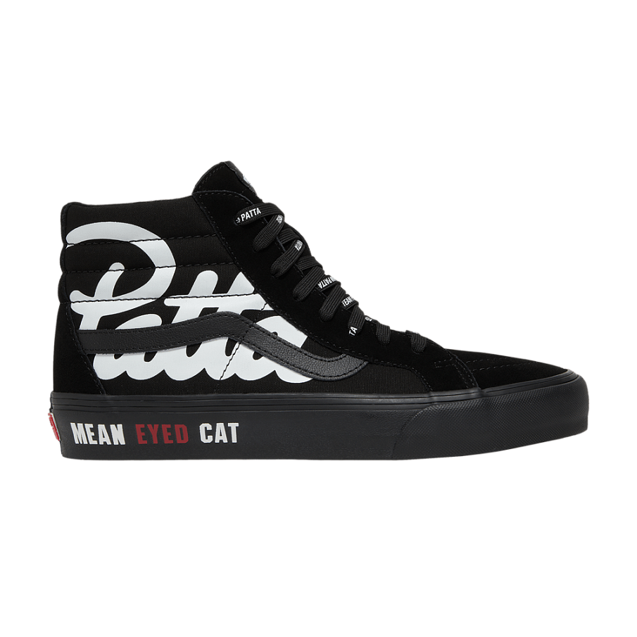 Фото № 1 с приближением к товару «‎Patta x Vans Vault Sk8-Hi Reissue VLT LX Mean Eyed Cat - Black»