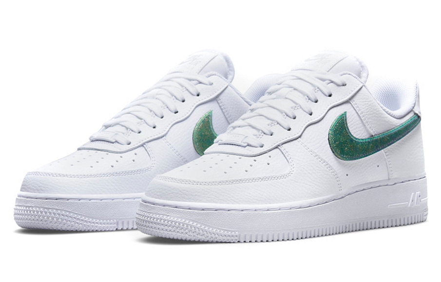Фото № 3 с приближением к товару «‎Nike Air Force 1 "Glitter Swoosh" Low-Top Sneakers WhiteGreen»
