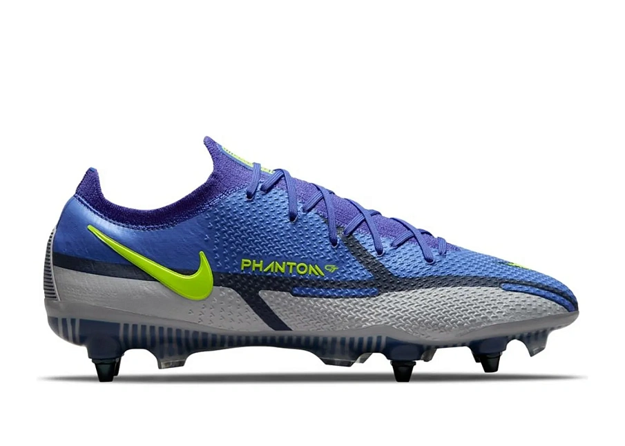 Фото № 1 с приближением к товару «‎Nike Phantom GT 2 Elite SG-Pro AC Sapphire Grey Fog Blue Void Volt»