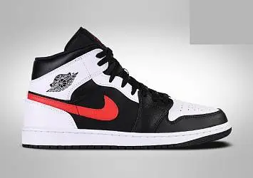 Air Jordan 1 Mid BlackWhiteRed - 3