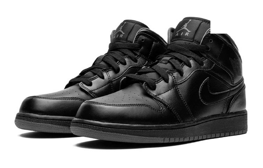 Фото № 2 с приближением к товару «‎Jordan Air Jordan 1 Retro Mid GS 'Black Dark Grey'»