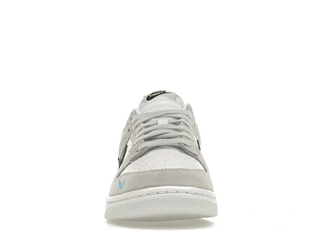 Nike Dunk Low White Grey Navy Aqua Mini Swoosh - 2